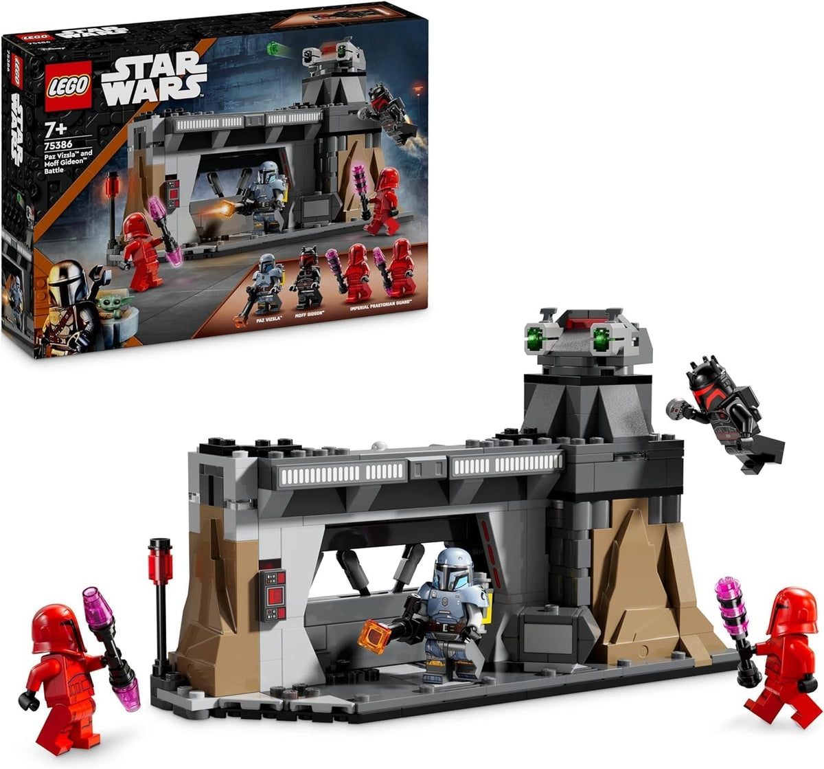 LEGO Star Wars: Il duello mandaloriano tra Paz Vizsla e Moff Gideon, Giocattolo da costruzione da collezione per bambini, Idea regalo per ragazzi e ragazze creativi 7+, Giocattolo Mandalorian 75386 Set da costruzione Beuche den LEGO-Store Titolo predefinito