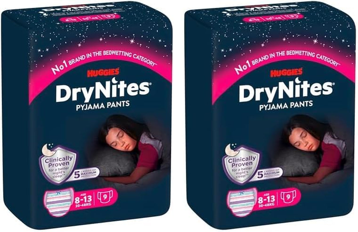Huggies DryNites Pannolini per pipì notturna per ragazzi da 13 a circa 8-13 anni (30-48 kg) Confezione mensile Jumbo da 33 pezzi (3x11) Mutandine per pannolini XL Prodotti da bagno Vazba