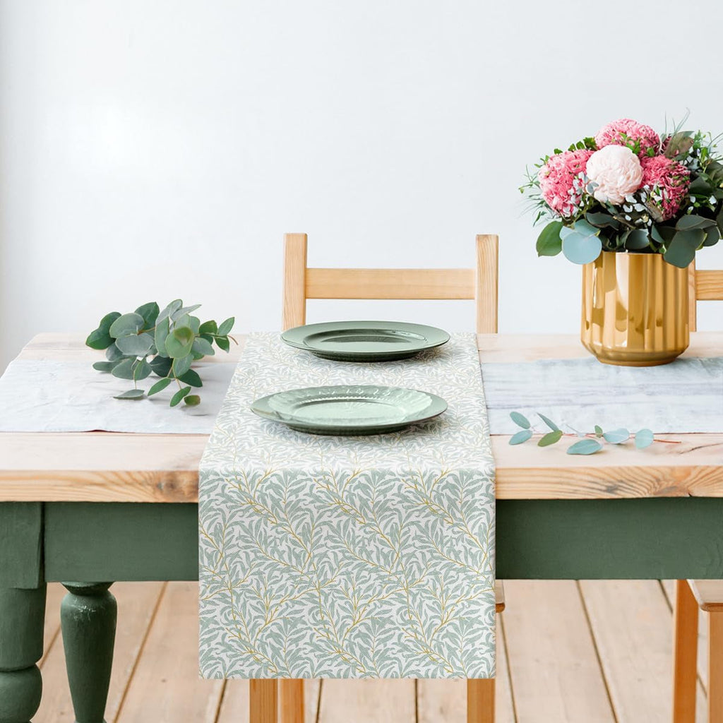 PAW - Airlaid Table Runner (40 Cm X 24 M) I Decorațiuni de masă pentru comuniune, confirmare, nuntă, aniversare, petrecere în grădină, botez I Decorațiuni de masă Panglică de masă elegantă - Willow Branch I Willow Branch