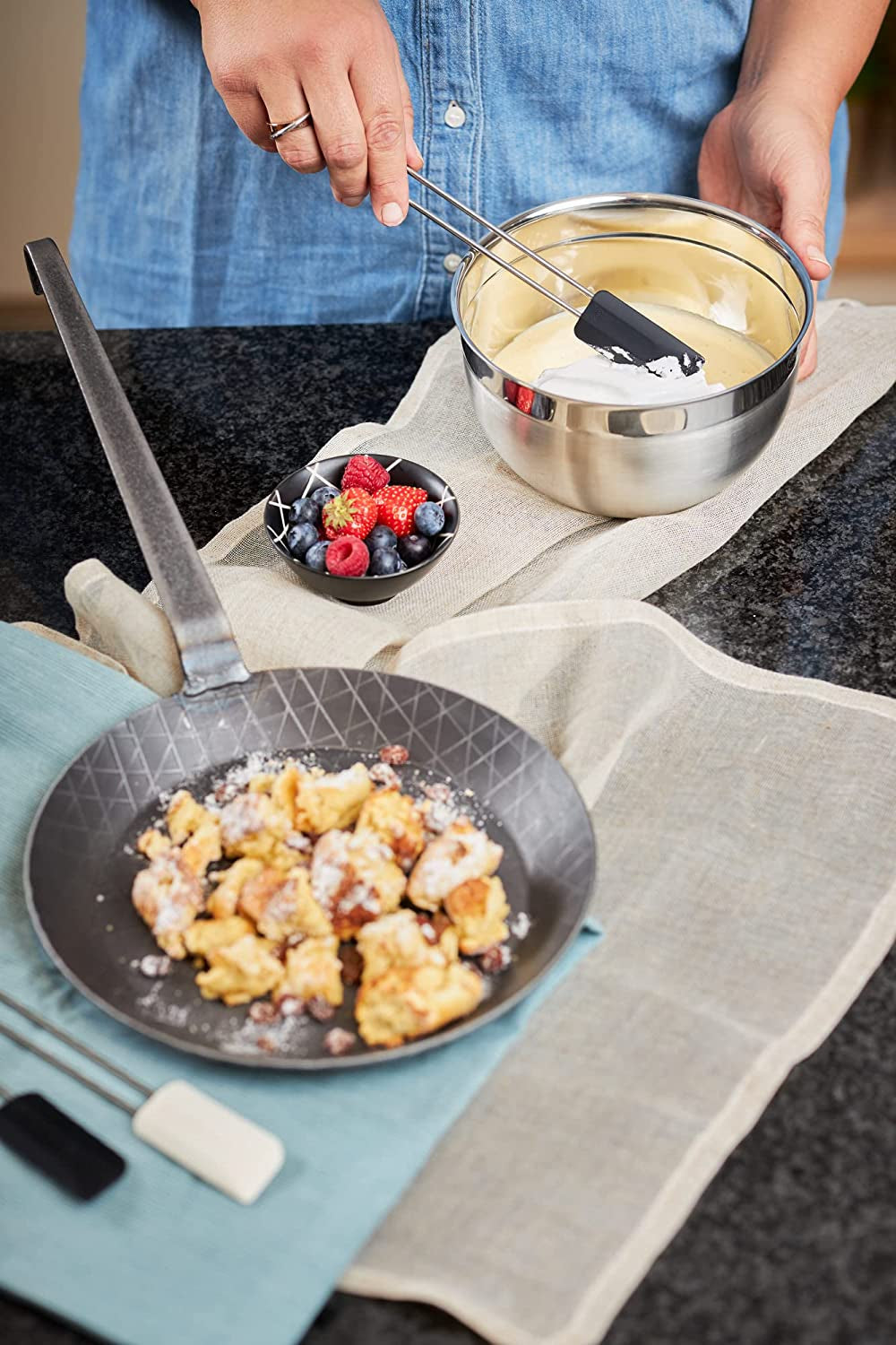 RÖSLE Serie 1888 Padella in Ferro Battuto, Alta Qualità, Bordo Alto per Patatine Fritte Croccanti e Carne Arrosto Rapida, Adatta per Grigliare e Induzione Pentole e Padelle Naty Shop