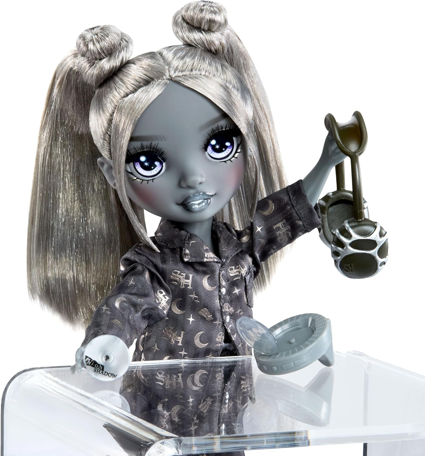 Rainbow High Shadow High Girl's Night - Luna Madison – 28 cm Modepuppe in Grautönen, Graues Haar & Outfit mit Accessoires und Kamm – Für Sammler und Kinder ab 6 Jahren