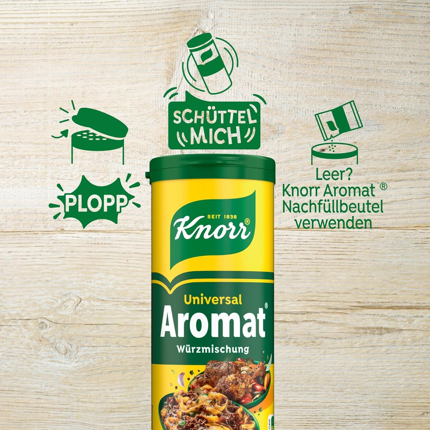 Knorr Würzmischung Universal Aromat für schnelle Gerichte zum Condimento e condimento di carne, verdure, salse e altro 100 g