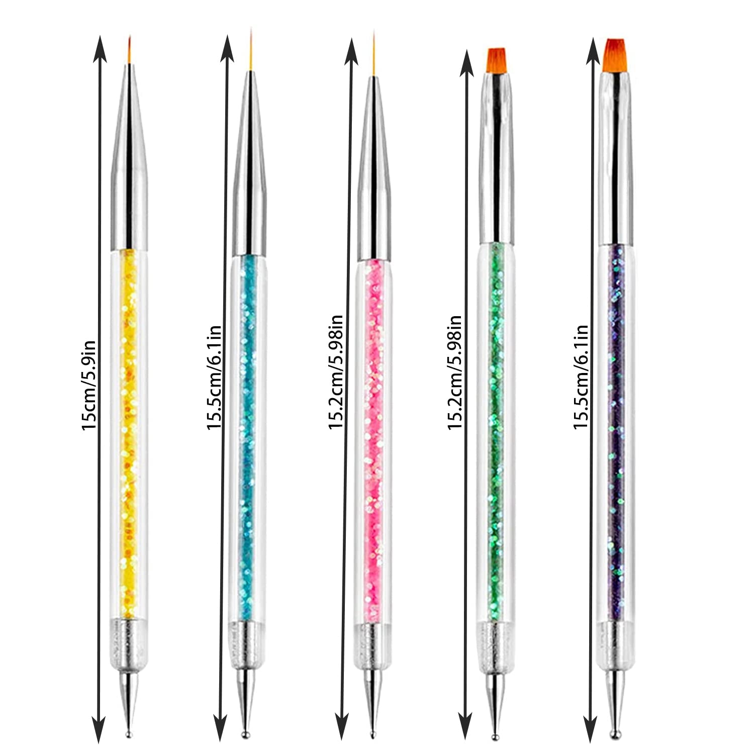 Nagel Pinsel 5 Stück Nagel Art Fineliner Pinsel,Nagel Pinsel Set Pinsel Für Nagellack Nail Brush Nagellack Pinsel Art Pen Für DIY Nail Art Design. (Farbe-1)