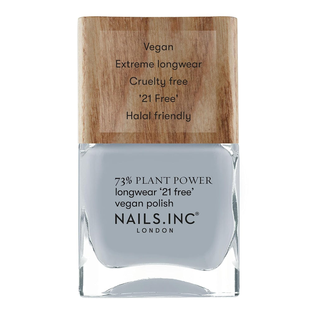 Nails Inc - Smalto per unghie vegano GLOWING SOMEWHERE Plant Power - 73% a base vegetale, 100% vegano e cruelty free - Manicure perfetta, Perla scintillante - Per nail art ecologiche