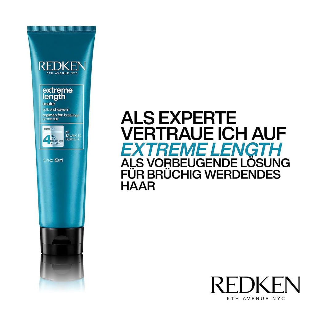 Mască de păr Redken pentru păr lung și puternic, Repară și regenerează, Împotriva ruperii părului, Cu biotină și proteine de soia, Extreme Length Sealer, 150 ml Masca de par Naty Shop