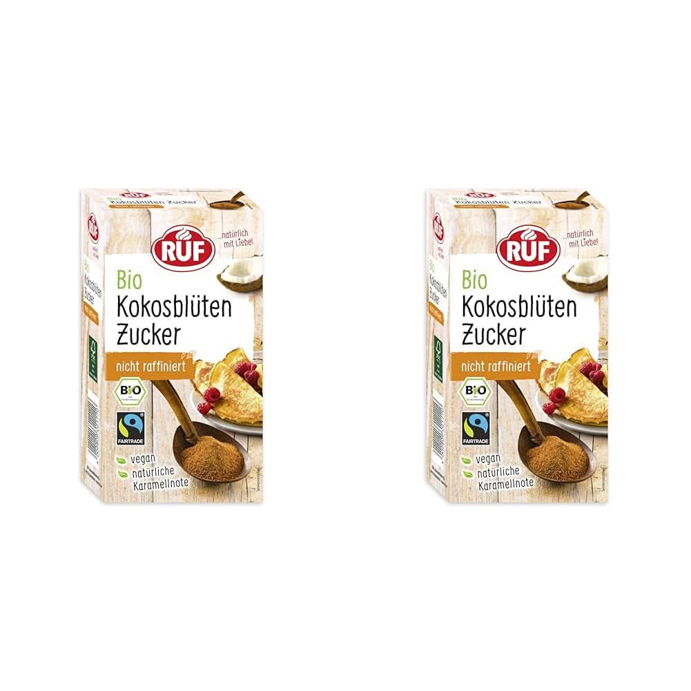 RUF Zucchero di fiori di cocco biologico, dolcificante naturale, gusto caramello, 250 grammi Dolcificanti Naty Shop 2 x 250 grammi Zucchero di fiori di cocco