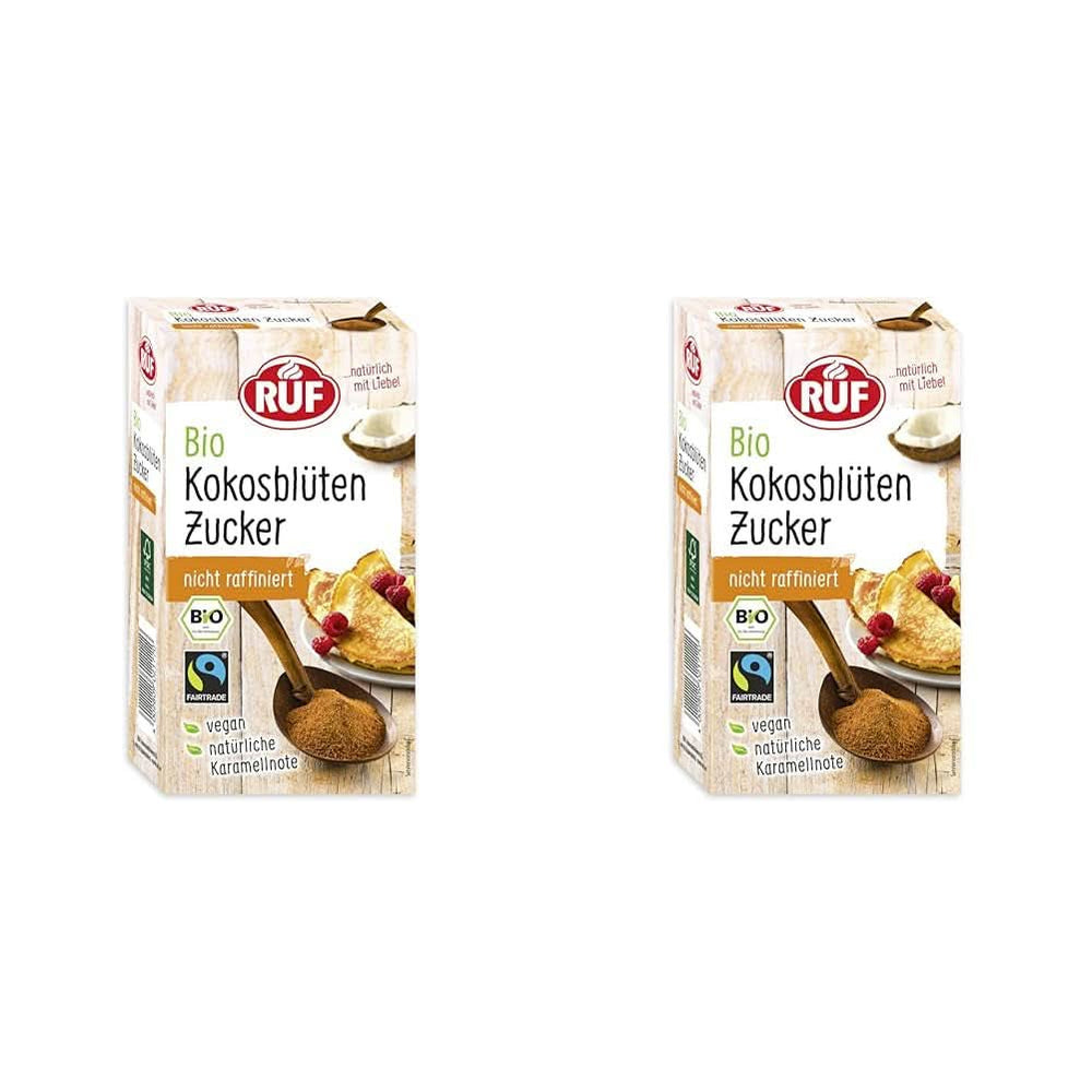 RUF Zucchero di fiori di cocco biologico, dolcificante naturale, gusto caramello, 250 grammi Dolcificanti Naty Shop 2 x 250 grammi Zucchero di fiori di cocco