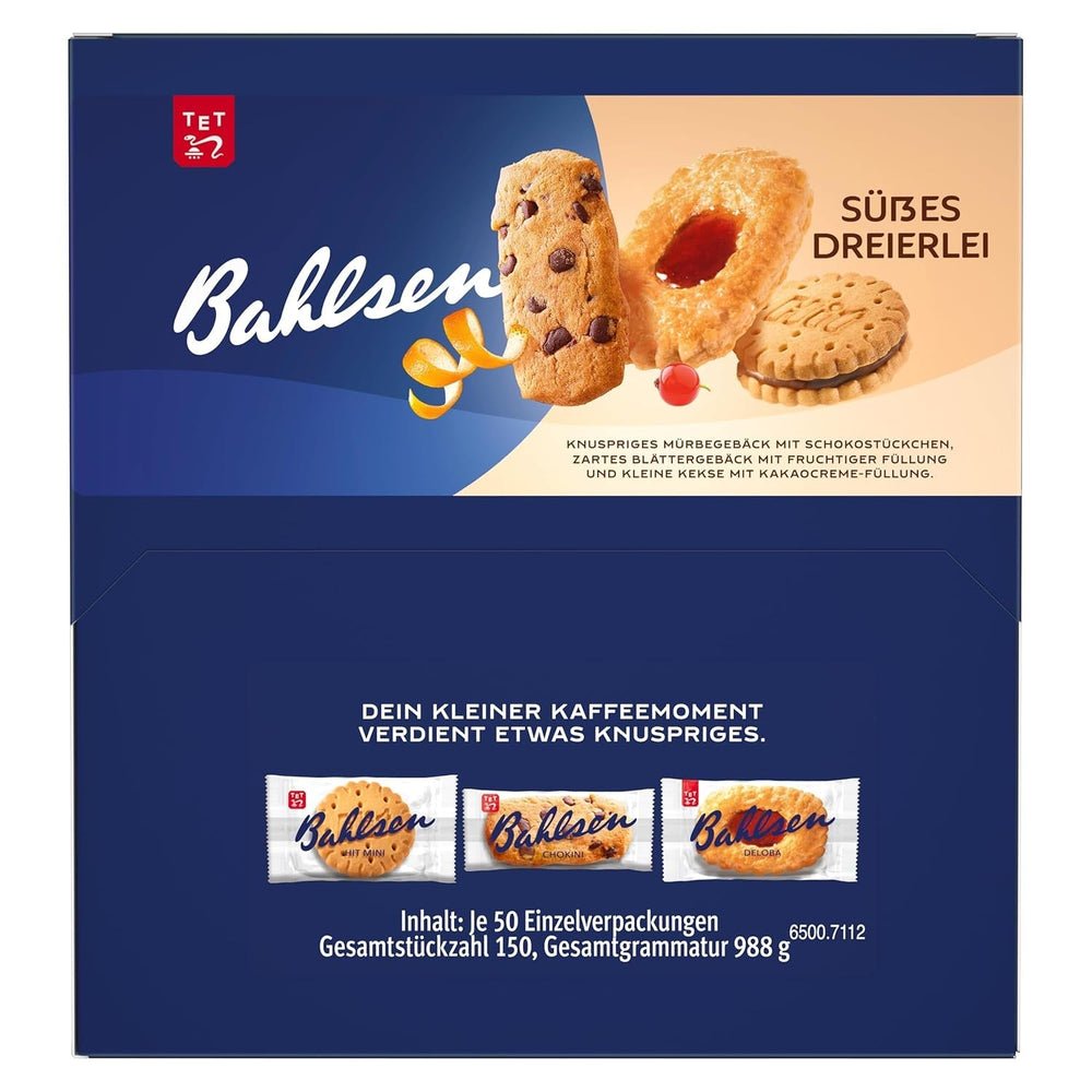 Bahlsen Sweet Trio - Prezentare de tejghea - Amestec cu clasicele Deloba, Chocolate, Hit și Chokini (1 x 988 g)