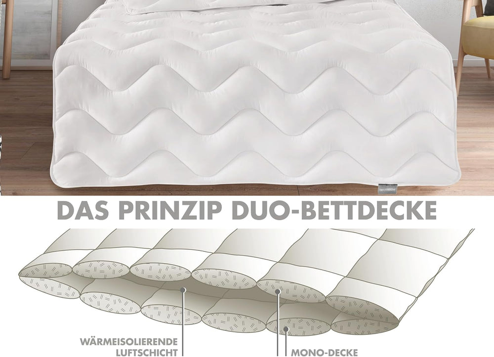 Coperta a risparmio energetico Traumnacht - Coperta invernale extra calda con un peso dell'imbottitura di 1.685 g, 100% microfibra, lavabile a 60 gradi, 135X200 cm, certificata Oeko-Tex, prodotta secondo lo standard di qualità tedesco Copriletti e trapunte Naty Shop