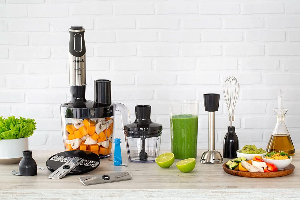 DD6558 DD655810 Quickchef Tauchmixer 3 in 1, tecnologia Powelix, 3 ripiani, acciaio inox, acciaio/nero Kitchen Naty Shop