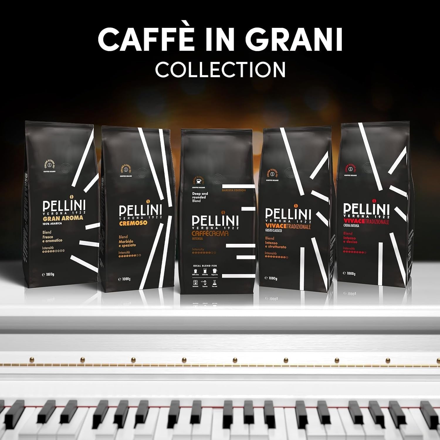 Pellini N.82 Vivace, Kaffeebohnen für Espresso 1 kg, Arabica- und Robusta-Mischung mit Kräftigem und Ausgewogenem Geschmack, Mittlere Röstung