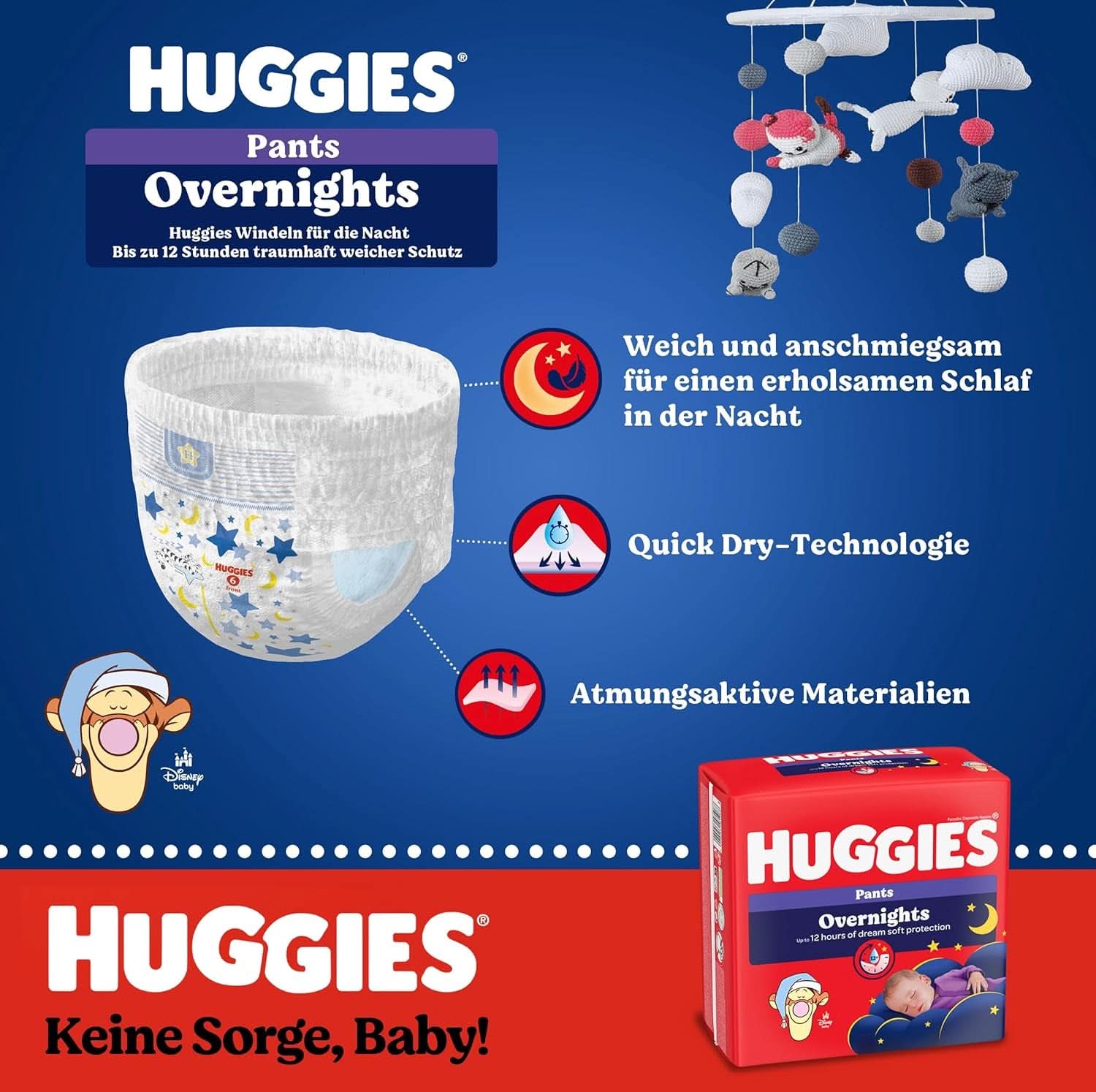 Huggies Night Pants Taglia 6 (15-25 kg), Scatola Pannolini Mensili, 88 Pezzi Mamma e Bambino Naty Shop