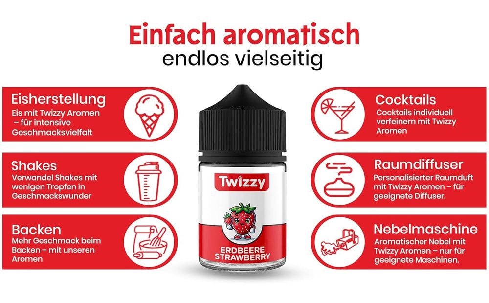 Twizzy Aroma Concentrato Fragola, 60 ml Aromi Naty Shop