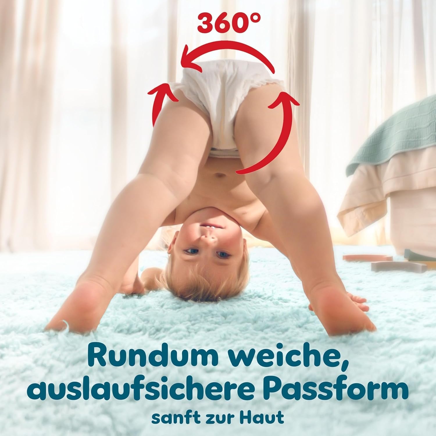 Pantaloni di protezione Premium Pampers taglia 7, 123 pannolini, 15 kg+, con regolazione a 360° e polsini morbidi anti-perdite per comfort e protezione ottimali