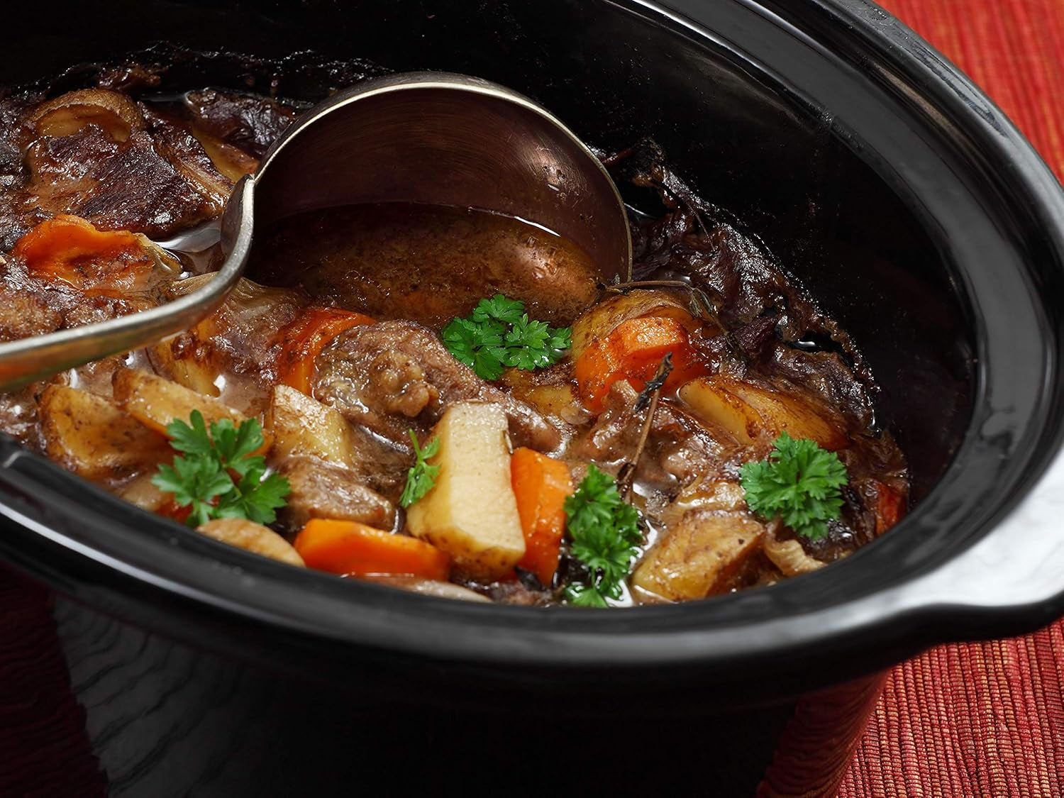 Beper BC.510 Slow Cooker, 280 W, 4,5 litri, vetro ceramico, nero e acciaio Slow Cooker Naty Shop