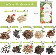 Set di semi di verdure coltivate da soli - 12 Pflanzensemen Sorten für Hochbeet und Garten - Praktische Box mit Gemüsesamen für den Anbau Frischer Ernte zu Hause - Ideal für Gartenliebhaber