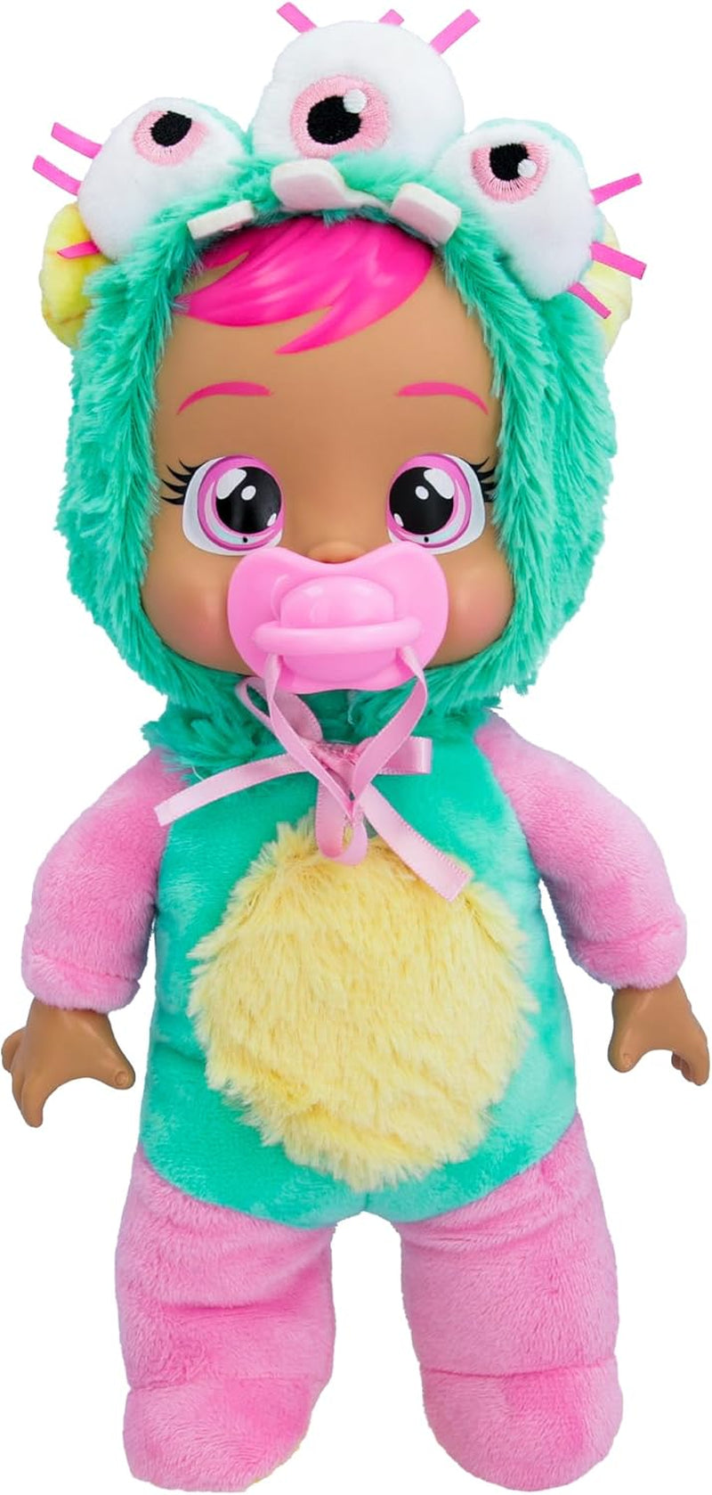 Cry Babies Tiny Cuddles Monster Momo, Plüsch-Baby-Puppe, Tiny Cuddles con pigiama personalizzato eines Monsters, das echte Tränen weint, Kinder ab 18+ Monaten
