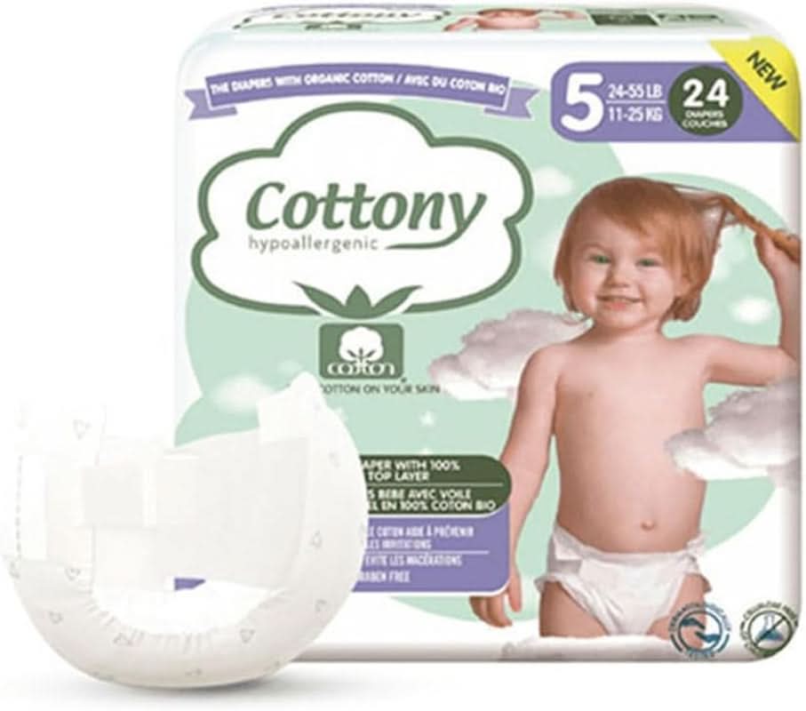 Pannolini in cotone biologico, 24 pannolini, taglia 5 (11-25 kg) Mamma e Bambino Naty Shop