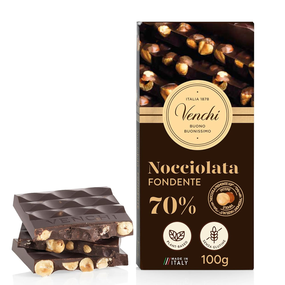 Venchi - Tavoletta Nocciole Salate, Nocciole Salate, Mandorle e Pistacchi, 95g, con "Nocciole Piemonte", Senza Glutine, Senza Coloranti e Senza Conservanti