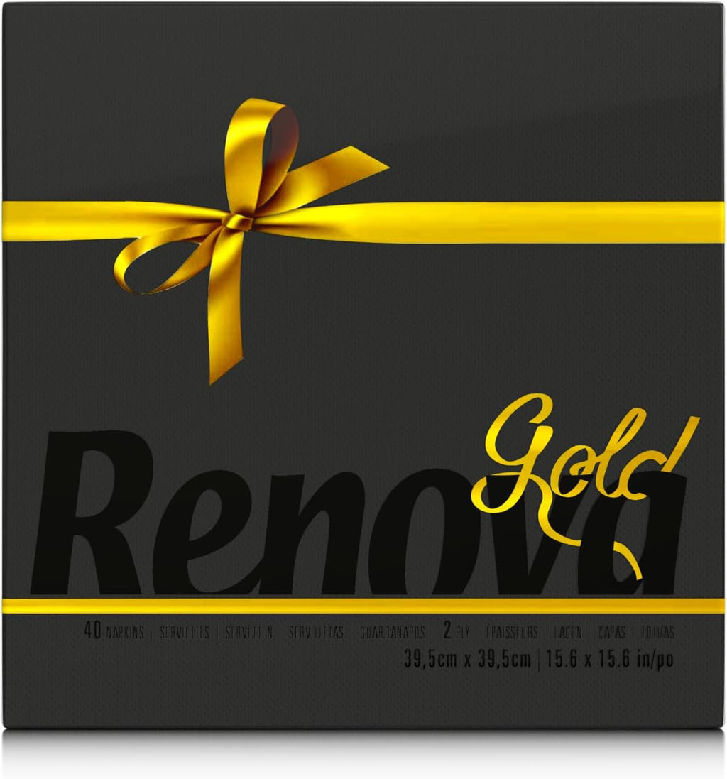 Șervețele din hârtie neagră Renova, 40 șervețele, mari, 2 straturi.