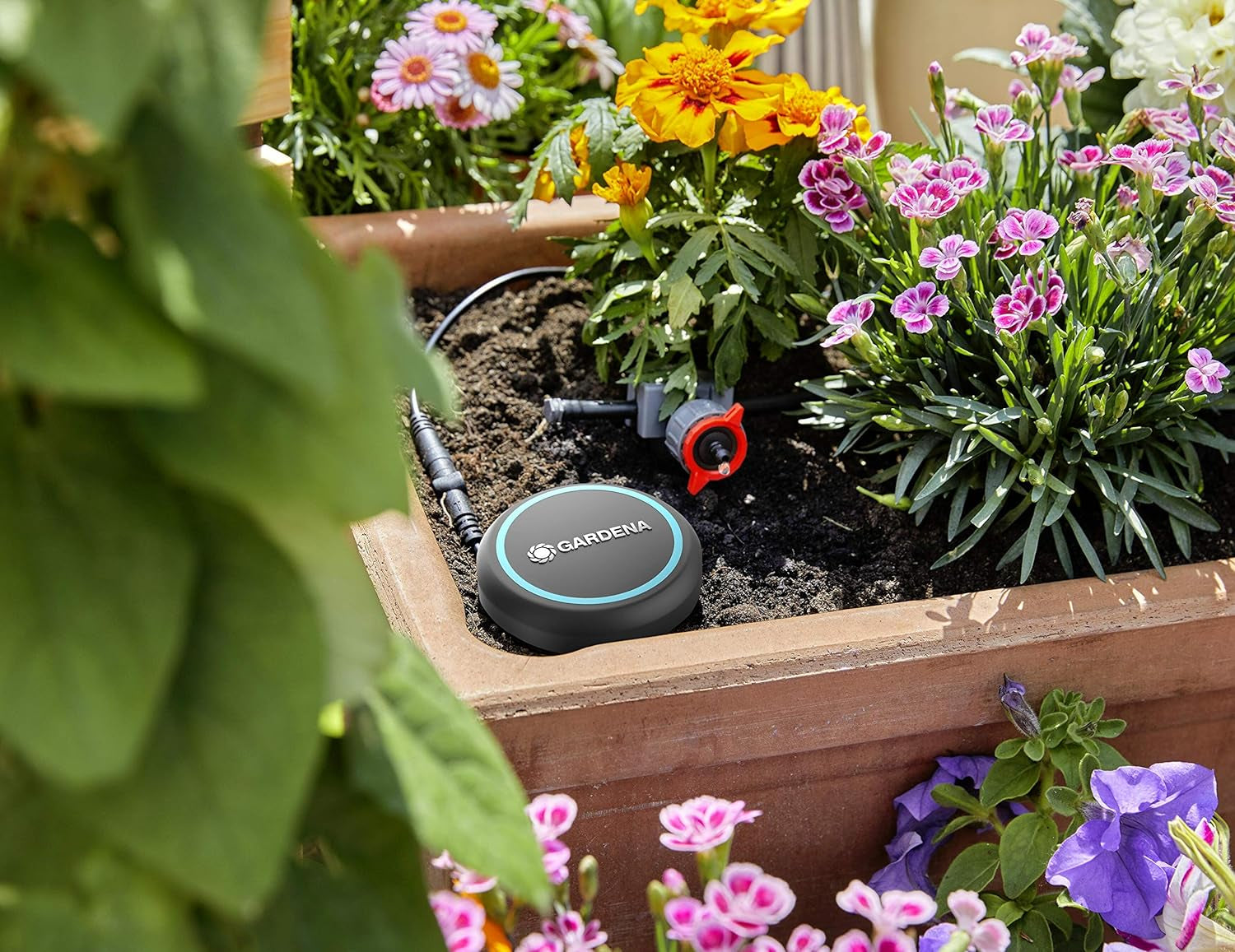 Cablu prelungitor Gardena (10 m) pentru senzor de ploaie și senzor de umiditate a solului, cablu de conectare cu sistem Easy Click, extensibil până la 105 m, pentru utilizare supraterană și subterană (01868-20)