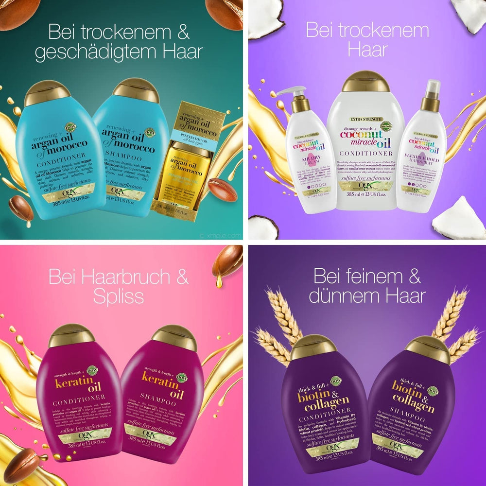 OGX Coconut Miracle Oil Conditioner, balsamo idratante per la cura dei capelli con olio di cocco, 385 ml OGX Hair Care