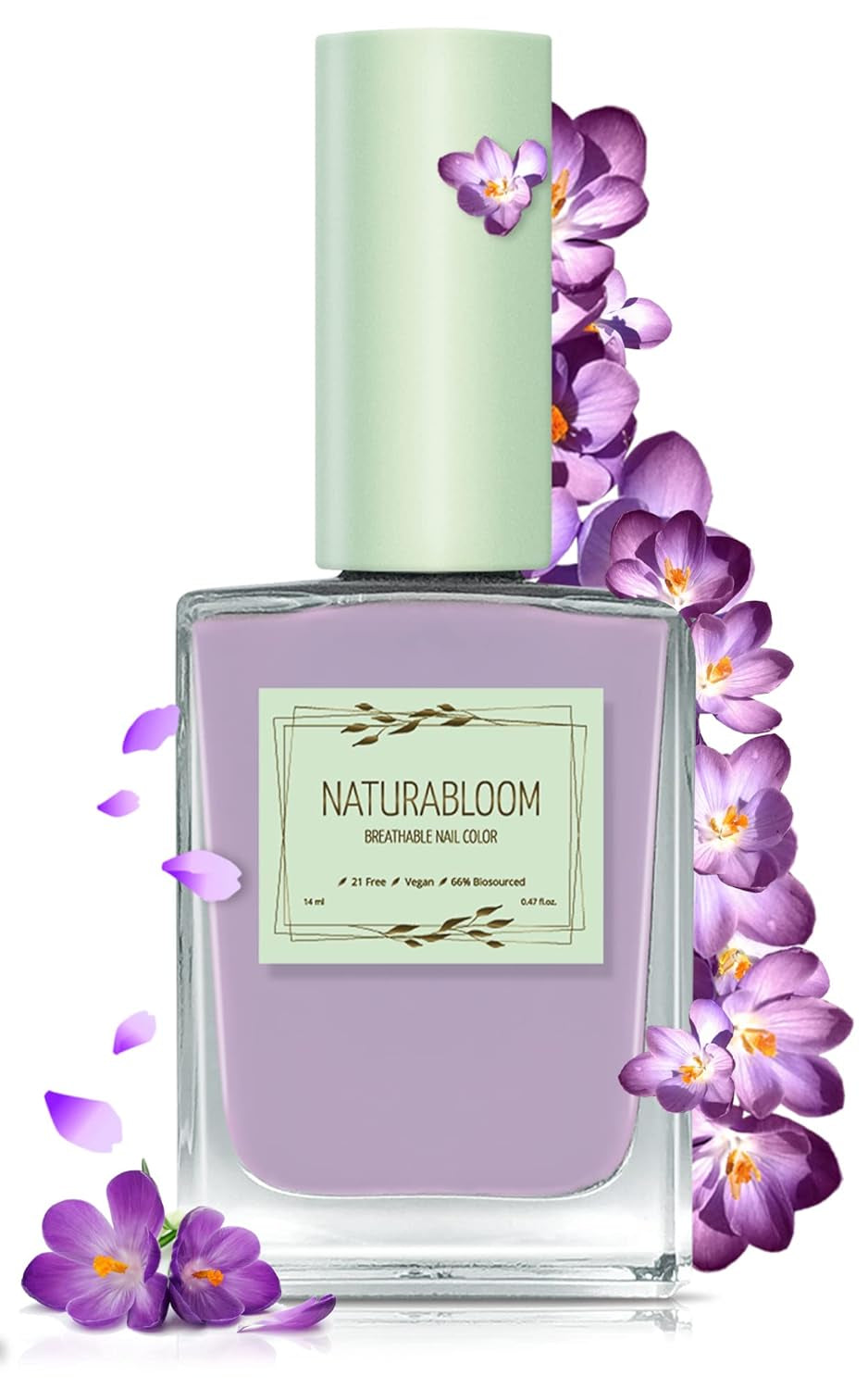 Smalto beige ad asciugatura rapida (Moon Dust) - smalto naturale con formula vegana - traspirante, sostenibile e di lunga durata, 14 ml