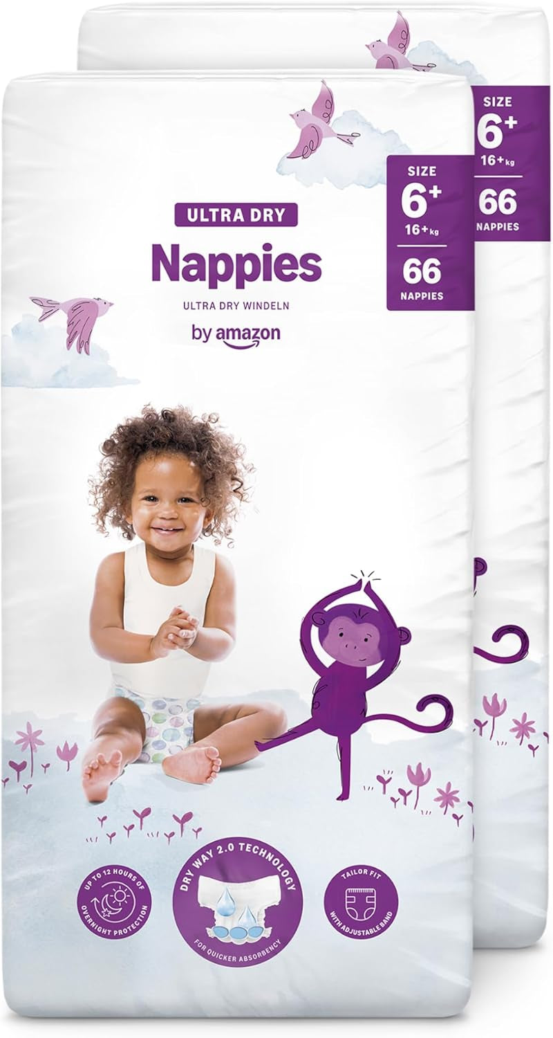 Pannolini Amazon Ultra Dry, taglia 3 (4-9 kg) - Scatola mensile, bianco, 172 pezzi (2 confezioni da 86) (precedentemente Mama Bear, prodotto identico)