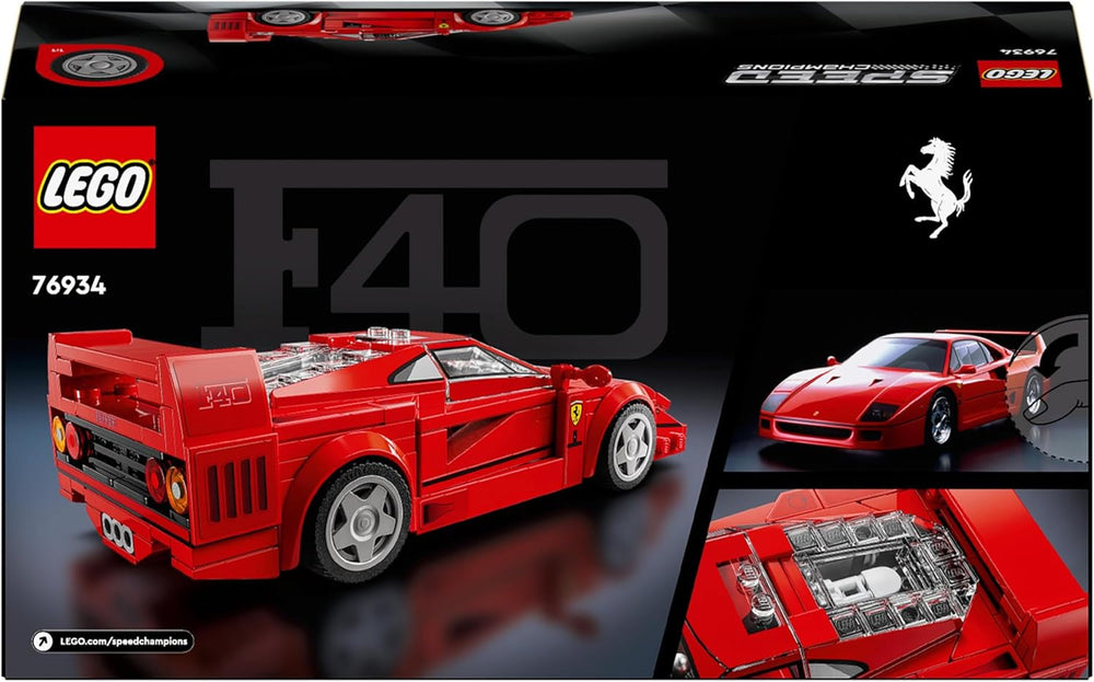 Auto super sportiva Ferrari F40 LEGO Speed Champions, set da gioco con macchinina giocattolo costruibile e minifigure conducente, set da collezione per bambini, regalo per ragazzi e ragazze 76934 Set da costruzione Besuche den LEGO-Store