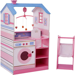 Olivia'S Little World Teamson Kids Bambole da 18 pollici Casa delle bambole in legno Asilo nido a doppia faccia TD-11460W Case delle bambole Naty Shop Fasciatoio