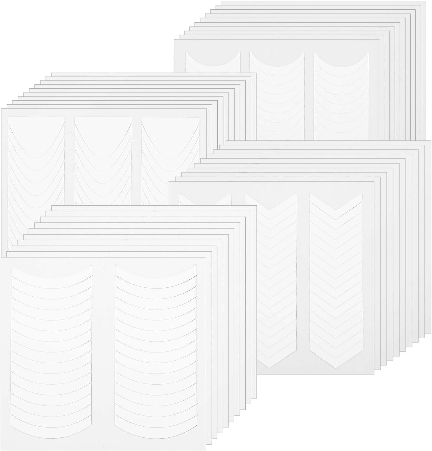 1620 Stück French Schablonen Nägel,French Nail Schablone,Maniküre Schablonen,Selbstklebende Nail Art Sticker Frenchs Für DIY Nageldesign Maniküre Dekoration Nageldesign Zubehör