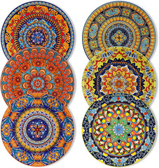 Set de farfurii de cină de 6 persoane, set de farfurii vancasso KRVI pentru 6 persoane, set de farfurii Ø 27 cm, potrivit pentru mașina de spălat vase și cuptorul cu microunde, farfurii pentru paste, farfurii pentru micul dejun, farfurii pentru tort