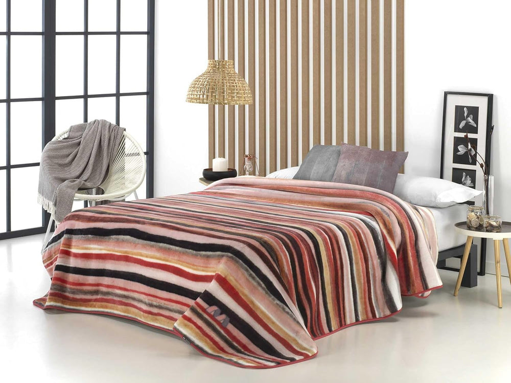 Coperta Stampata, Grande Volume, 100% Poliestere, 450 G/M², Morbida, Per Autunno/Inverno, Design Harmony N10, 170 X 240 Cm, Per Letti 90/105 Cm, Grigio Naty Shop Piumini e Trapunte Rosa 260X240Cm - Letto 160/180Cm