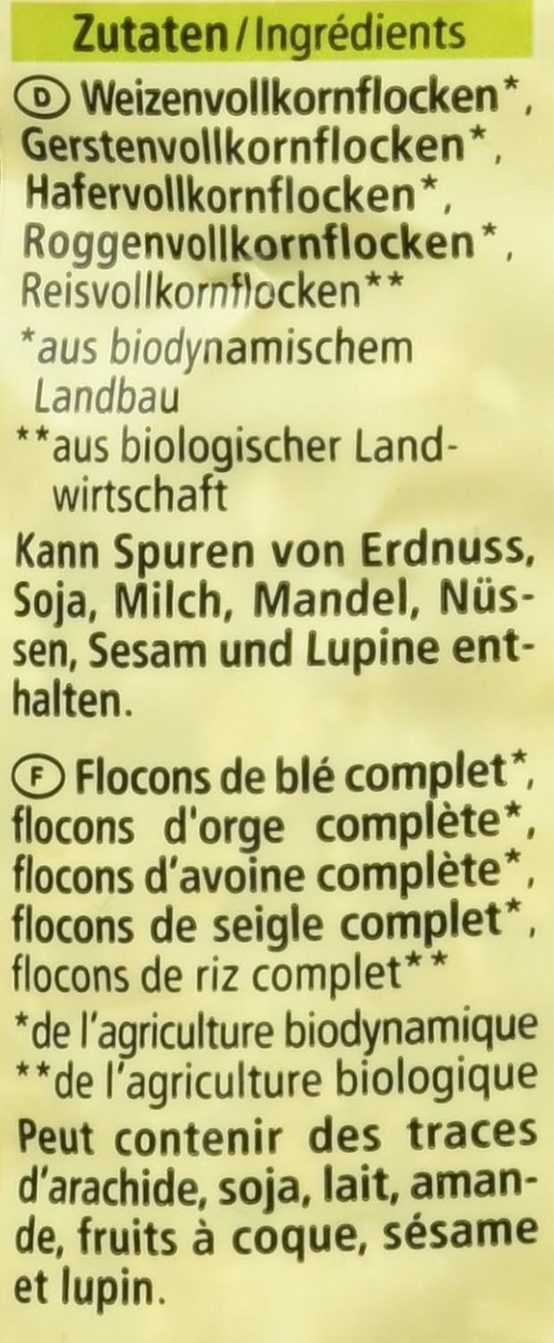 Fiocchi biologici da 5 cereali, 500 g