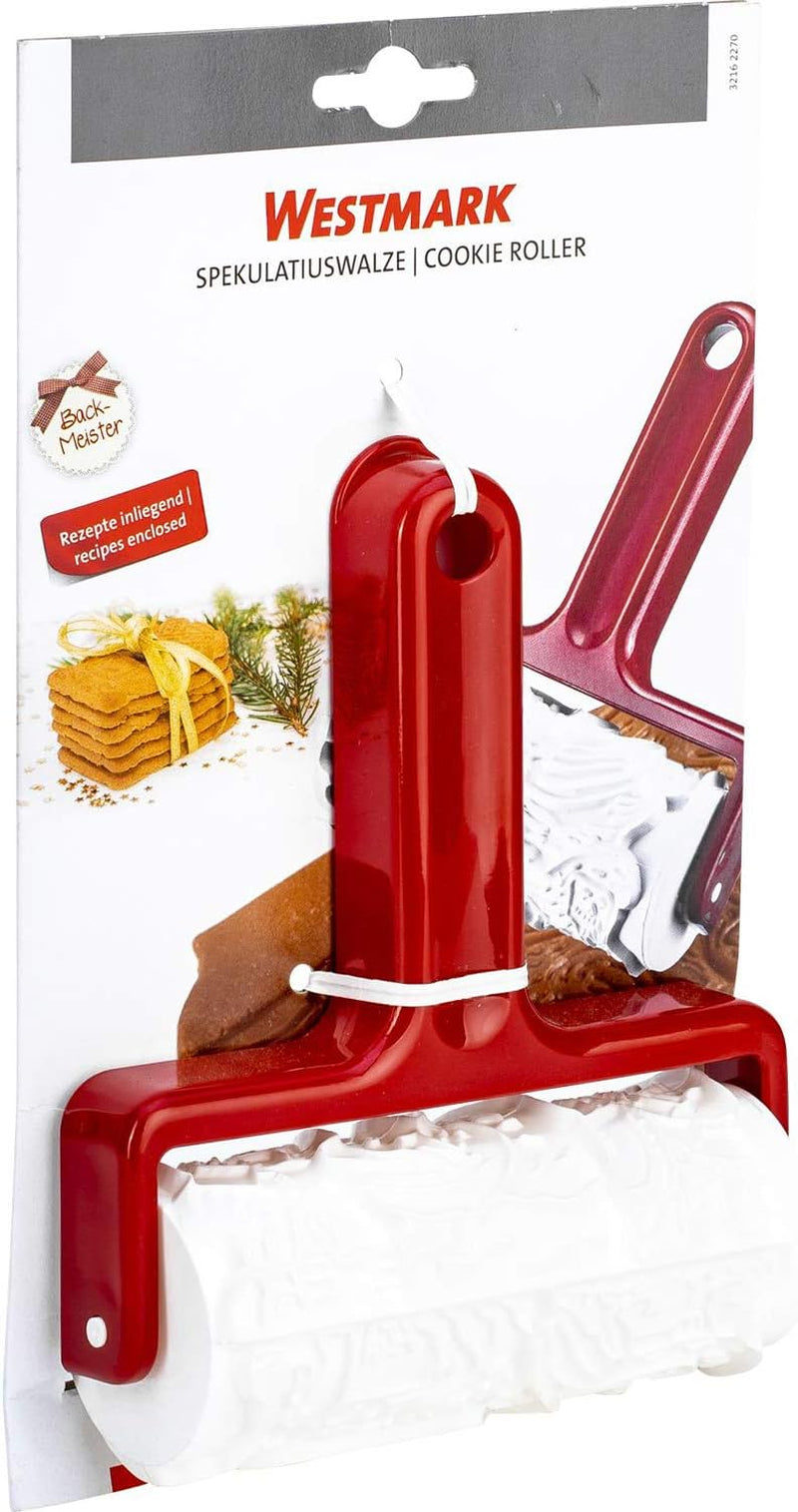 Westmark Spekulatiuswalze, Mit 7 verschiedenen Motiven, Länge: 17.2 cm, Kunststoff, Klausi, Weiß/Rot, 32162270