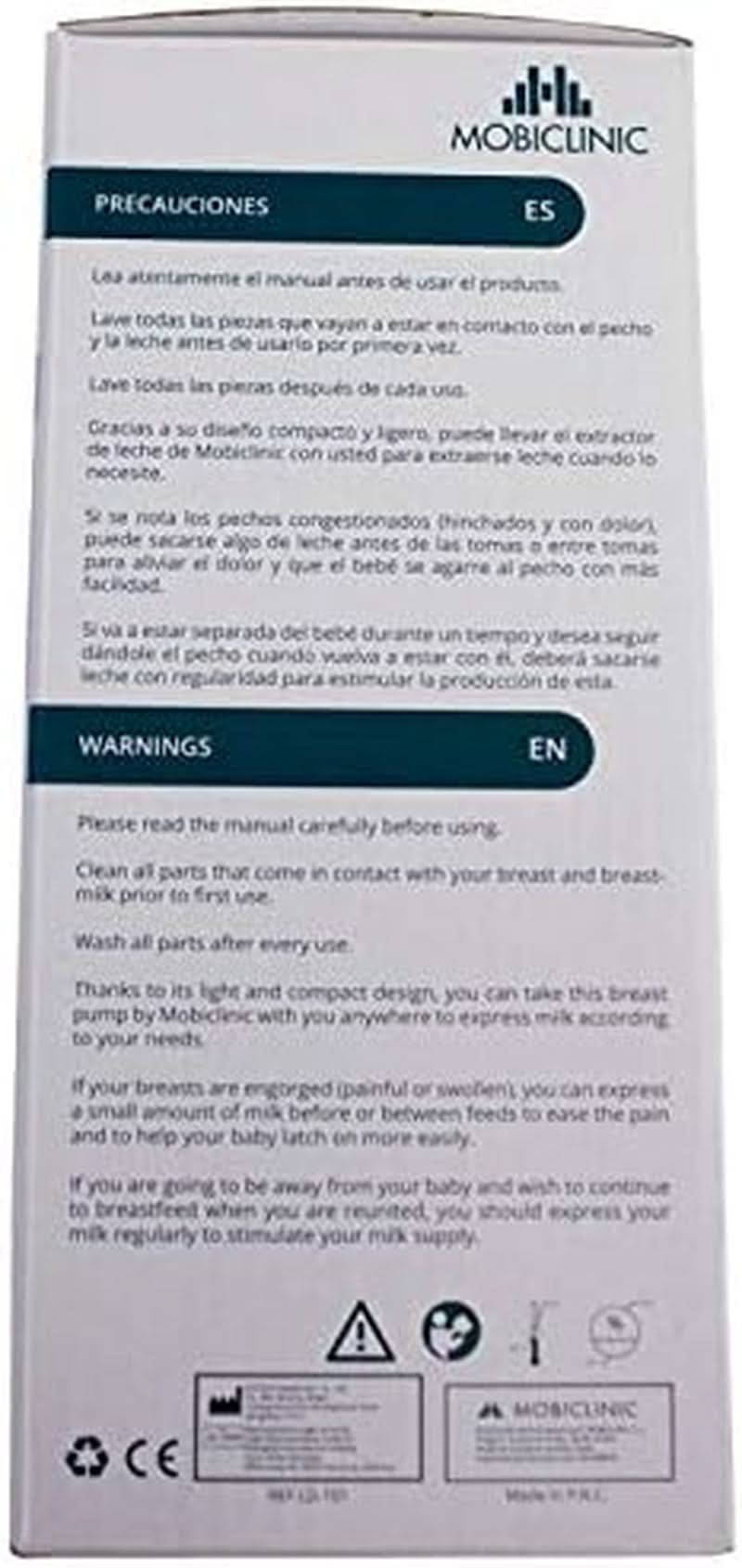 Mobiclinic ®, Tiralatte manuale, marchio europeo, impugnatura ergonomica Accessori Alimentazione e Allattamento Bebe Naty Shop