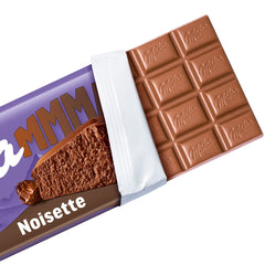 Milka MMMAX Noisette – Cioccolato al latte alpino con un delicato e cremoso ripieno alla nocciola – 250g