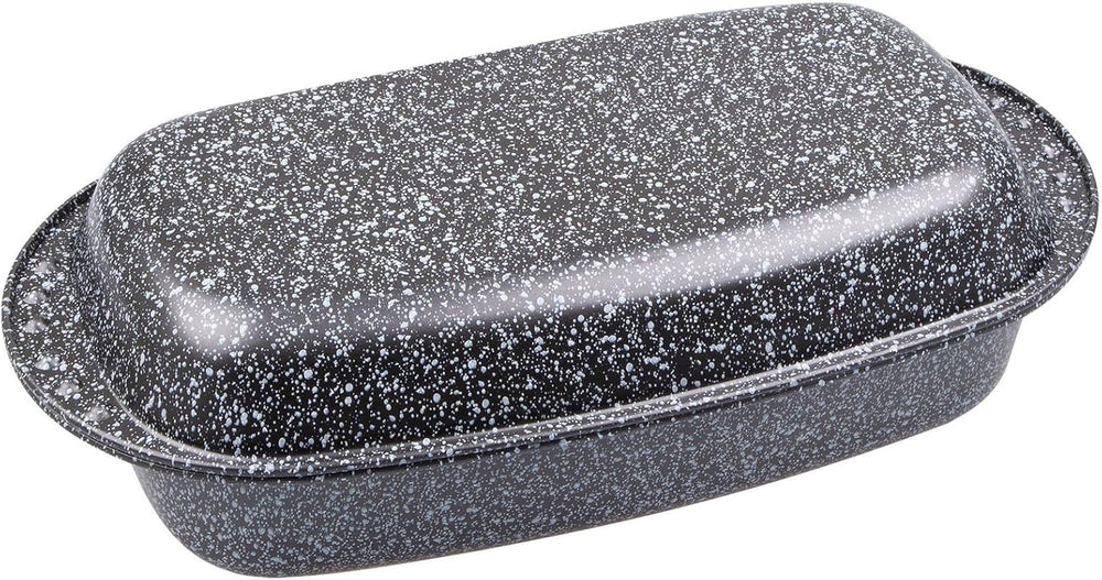 C|H|G Brotback- Und Bratenform Mit Deckel "Granito", Skandia Xtreme Plus: 4-Fach Antihaftbeschichtung in Granitoptik, 37 X 20 X 7 Cm, Made in Germany Stampi e vassoi per dolci Naty Shop