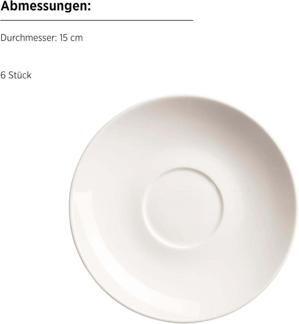MÄSER 934105 Seria Belmira, serviciu clasic de cafea pentru 6 persoane, set de cafea cu 18 piese, atemporal, elegant, delicat, porțelan, alb