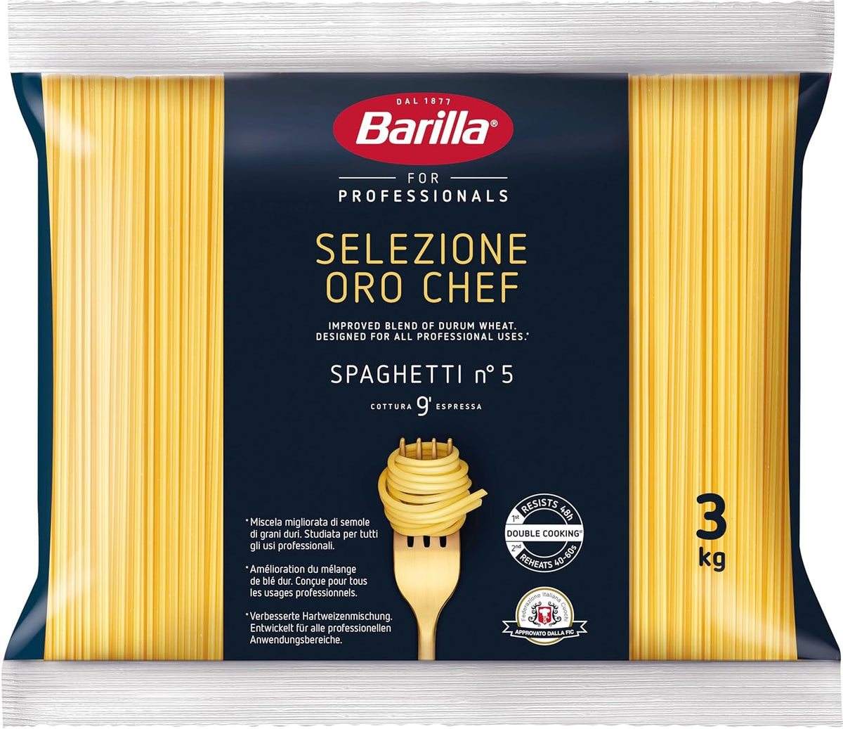 Barilla Selezione Oro Chef Spaghetti n. 5, conf. da 4 (4 x 3 kg)