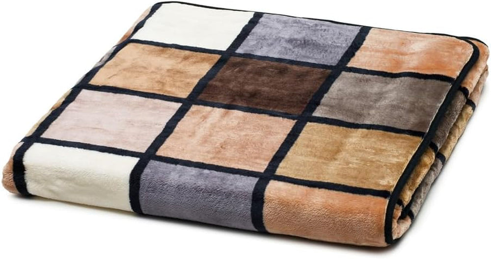 Gözze - Coperta morbida e confortevole, sensazione cashmere, peso tessuto pesante 500 G/M², Antigua, 150 X 200 Cm - Senape/Nero/Bianco Letti e coperte Besuche den Gözze-Store Talpa/crema/cioccolato