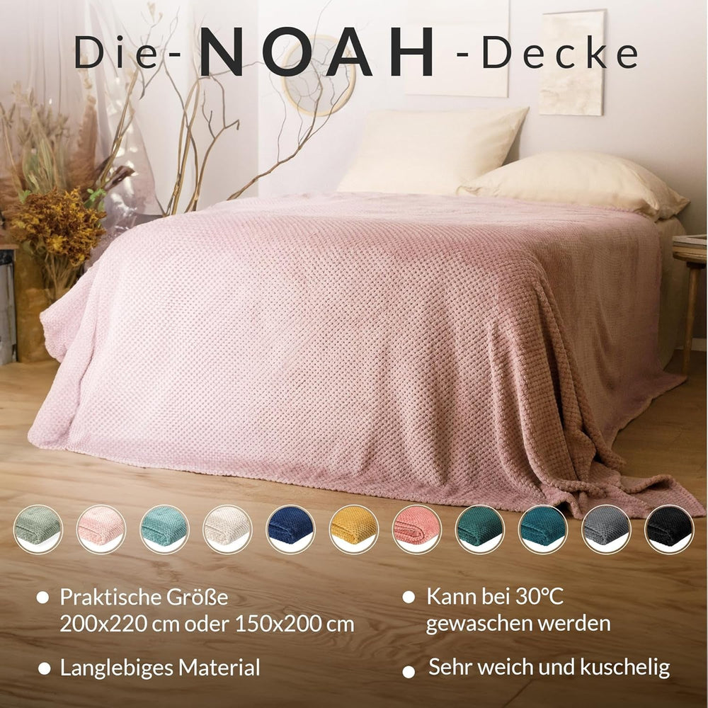 Copriletto HOMLA Noah 220 X 240 cm - copriletto divano comoda coperta coperta - soffice e morbida - poliestere grigio Letti e coperte Besuche den HOMLA-Store