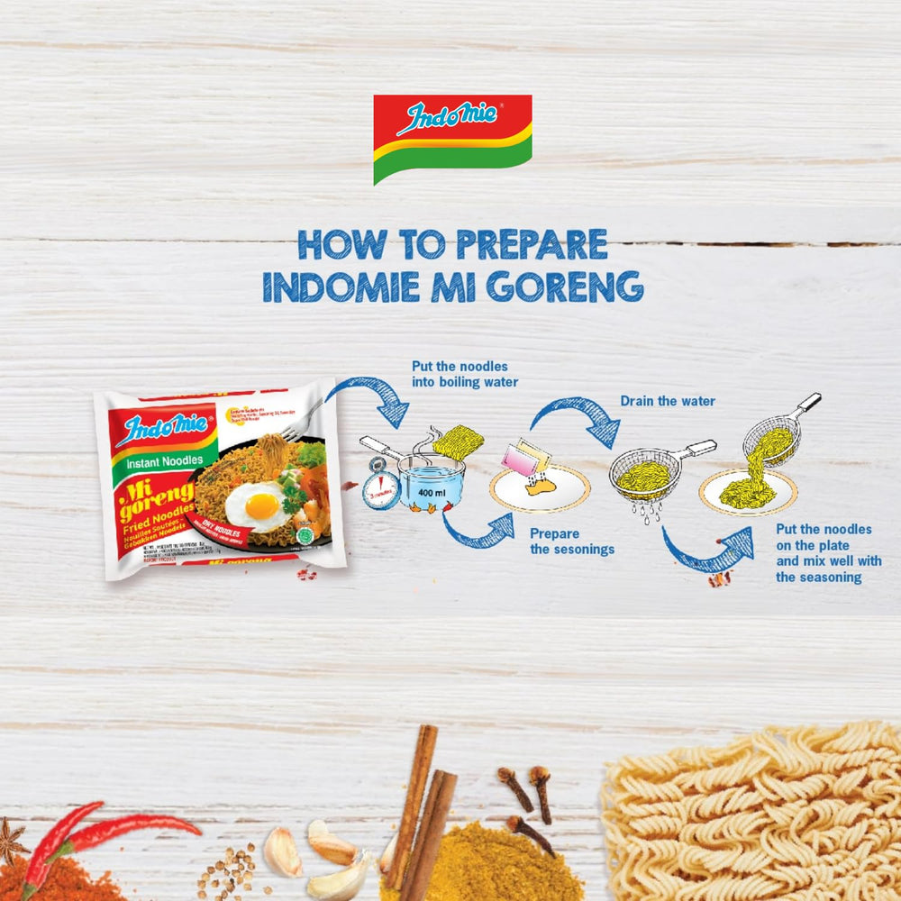 INDOMIE - Noodles istantanei Mi Goreng - Confezione multipla (40 x 80g)