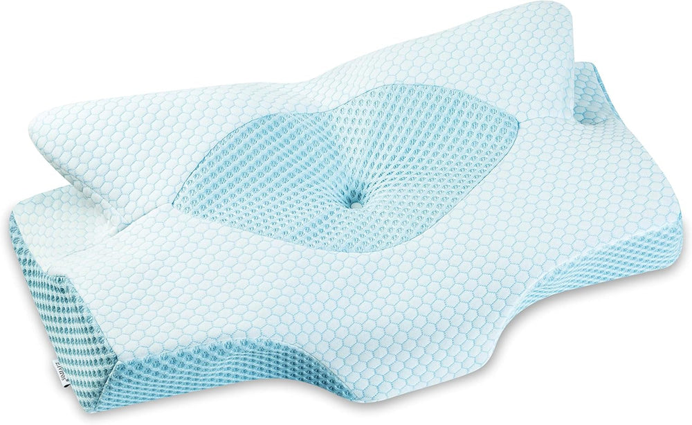 Elviros Husă de pernă respirabilă, pernă 64 X 12,5/10,5 X 38 cm, gri (numai față de pernă) Perne ortopedice cervicale Naty Shop Albastru