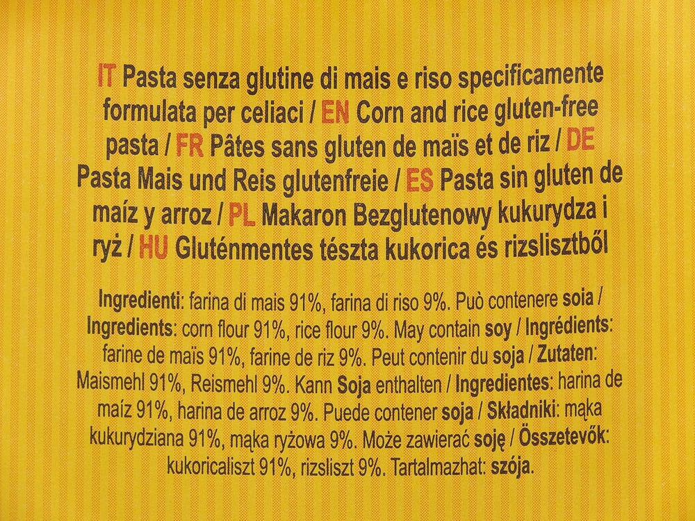 Penne senza glutine con mais e riso, 400g