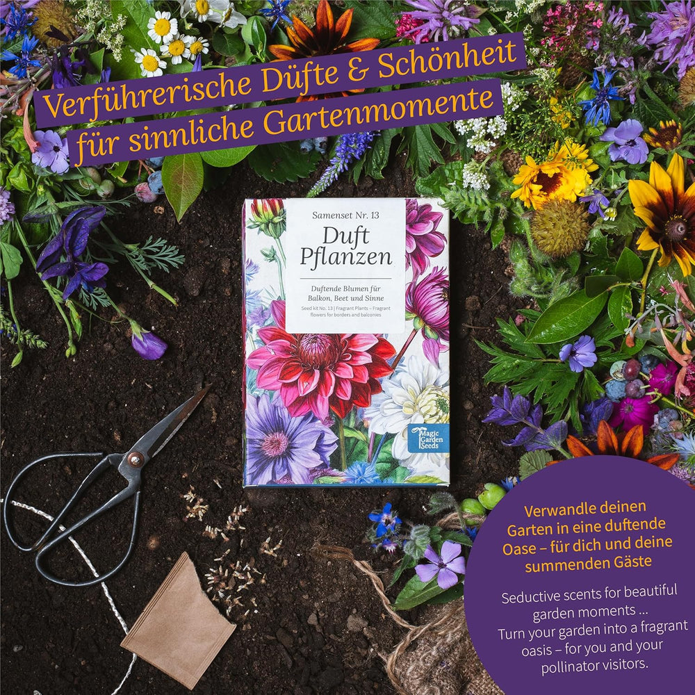 Magic Garden Seeds - Scatola di semi di piante profumate - Magia floreale per balcone, aiuola e sensi - Semi impollinati gratuiti, fiori affascinanti come idea regalo per gli appassionati di giardinaggio