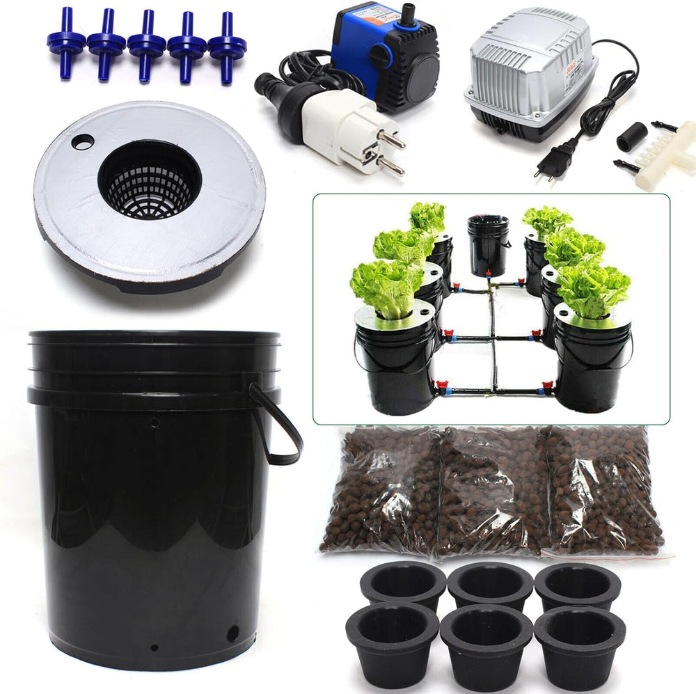 Kit sistema di coltivazione Hydroponische DWC, sistema di coltivazione idroponica per interni, sistema di coltivazione idroponica per casa e cucina con 20 litri di capacità.