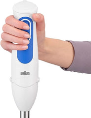 Braun Stabmixer MQ 3000 Smoothie+ – Multiquick 3 Pürieristab Mit Edelstahl Mixfuß, 700 Watt, Inkl 600 Ml Mixbecher, Weiß/Blau Kitchen Naty Shop