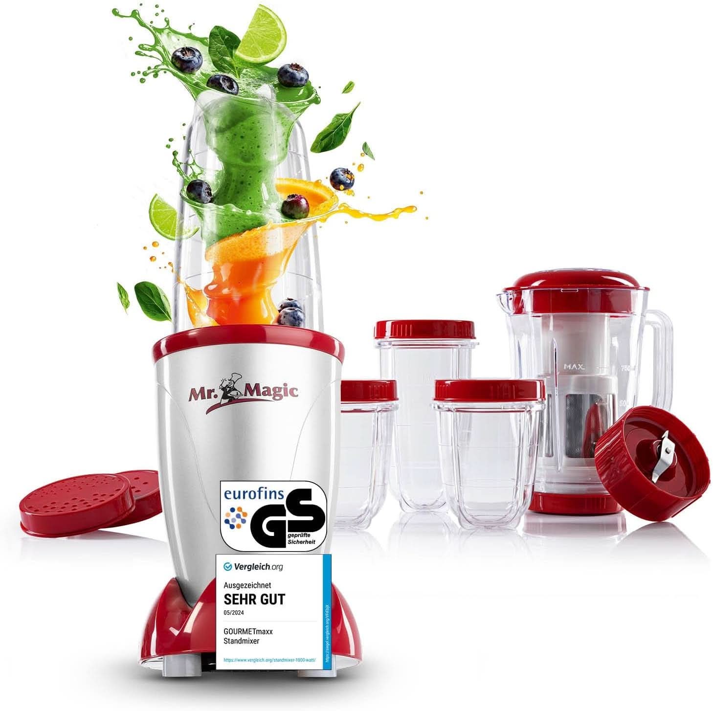 Gourmetmaxx Mr Magic Blender, Smoothie Maker con pacchetto accessori Xxl Naty Shop