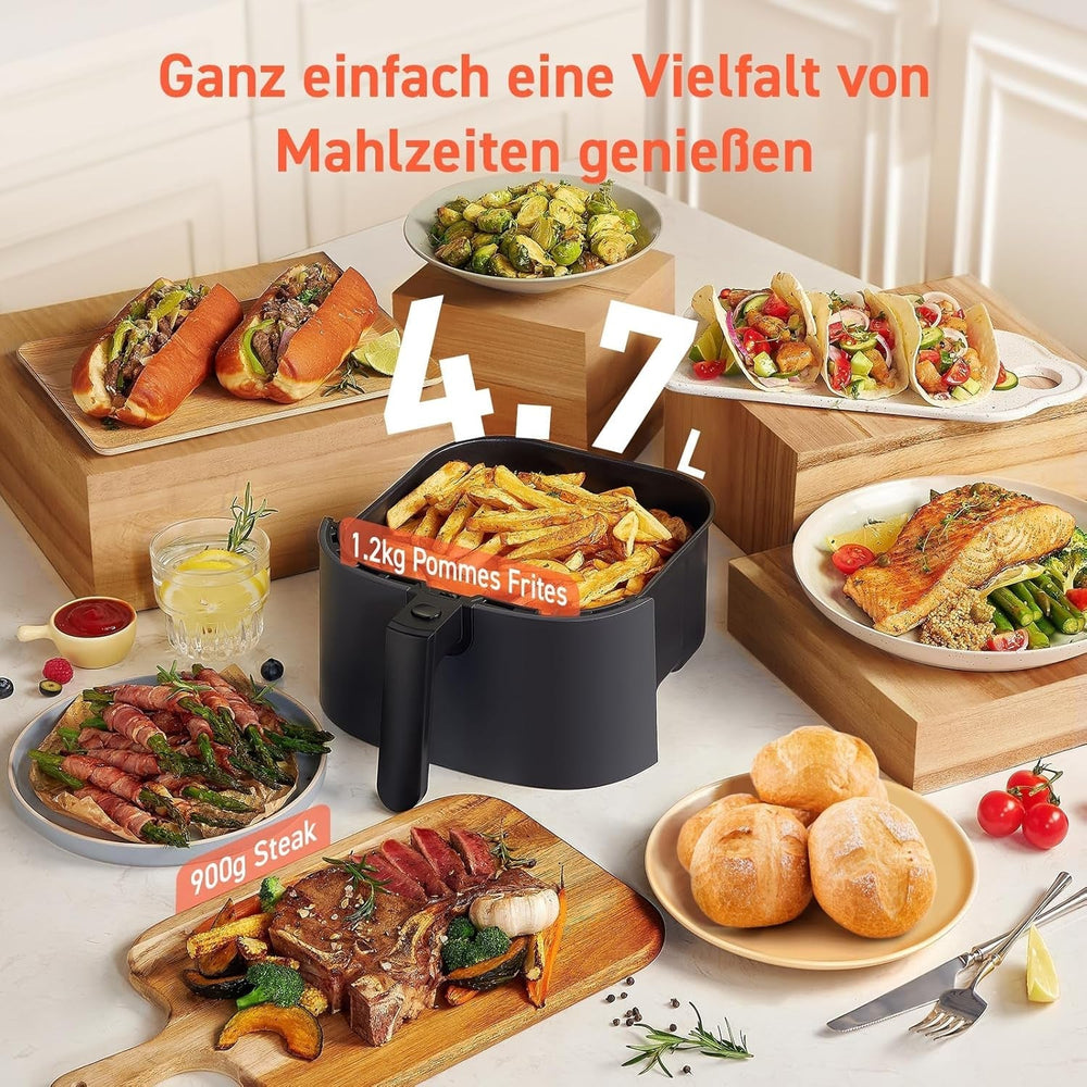 COSORI Airfryer, 7-In-1 Hot Air Fryer 4.7 L, Max 230 ℃ & 55DB zgomot, 100+ rețete Electrocasnice Naty Shop